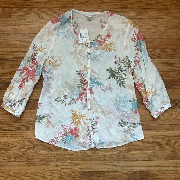 Christopher & Banks Floral Blouse in Size S - NWT - Picture 3 of 9